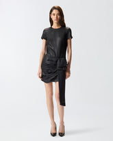Short pinstriped dress with draping -  | Pinko