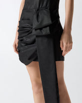 Short pinstriped dress with draping -  | Pinko