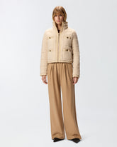 Bouclé down jacket with pockets -  | Pinko