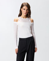 Long-sleeved sweater with open shoulders -  | Pinko