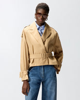 Short cotton trench coat with belt -  | Pinko