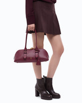 Escape Bag Horizontal large shoulder bag in leather - Pink | Pinko