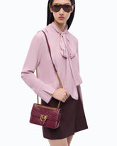Mini Love Bag One Light small handbag in chevron leather - Pink | Pinko