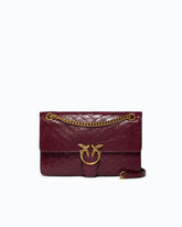 Medium Love One Light crossbody bag in glossy leather - Pink | Pinko