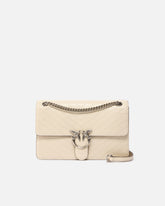 Mittelgroße Henkeltasche Love Bag One aus Chevron-Leder -  | Pinko