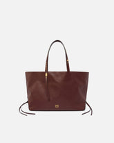 Medium leather shopper bag with metal details -  | Pinko