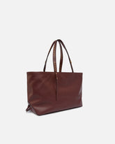 Medium leather shopper bag with metal details -  | Pinko