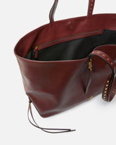 Medium leather shopper bag with metal details -  | Pinko