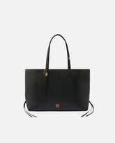 Medium leather shopper bag with metal details -  | Pinko