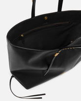 Medium leather shopper bag with metal details -  | Pinko