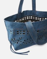 Medium shopper bag in denim with broderie anglaise -  | Pinko