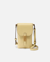 Leather smartphone case with shoulder strap and logo -  | Pinko