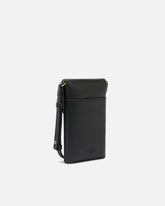 Leather smartphone case with shoulder strap and logo -  | Pinko