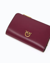 Mini wallet in leather with Love Birds - Pink | Pinko