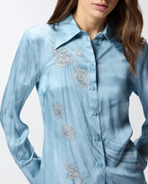 Fluid shirt with placed jewel print -  | Pinko