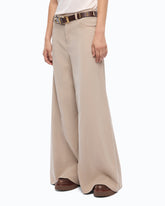 Flared gabardine jeans with super wide leg - Trasparente | Pinko