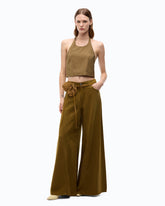 Flared jeans with super wide leg - Green | Pinko