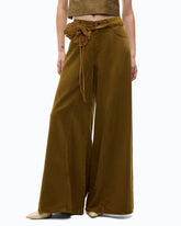Flared jeans with super wide leg - Green | Pinko