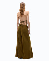 Flared jeans with super wide leg - Green | Pinko