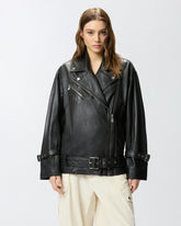 Leather biker jacket -  | Pinko