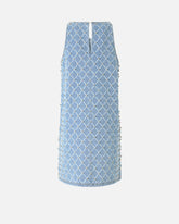 Kurzes Kleid aus Denim mit Rautenmuster und Strass -  | Pinko