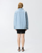 Denim jacket with diamond and rhinestone motif -  | Pinko