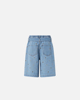 Denim shorts with eyelets and belt -  | Pinko