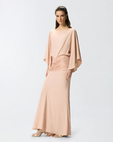 Long dress with draping and lace -  | Pinko