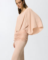 Long dress with draping and lace -  | Pinko