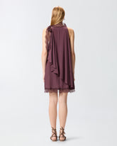 Dress in crêpe de Chine with lace inserts -  | Pinko