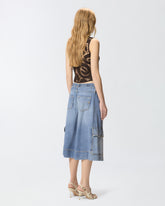 Denim utility Bermuda shorts with belt -  | Pinko