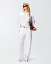 Cropped-Bluse mit Schmuckkragen -  | Pinko