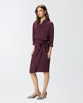 Midi dress with shirt-style top and belt -  | Pinko