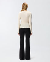 Ribbed sweater with jewel edges -  | Pinko