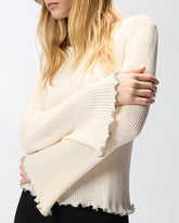 Ribbed sweater with jewel edges -  | Pinko