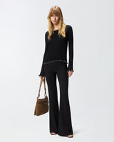 Ribbed sweater with jewel edges -  | Pinko