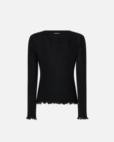 Ribbed sweater with jewel edges -  | Pinko