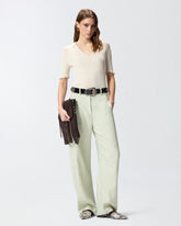 Ribbed sweater with jewel edges -  | Pinko