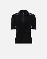 Ribbed sweater with jewel edges -  | Pinko