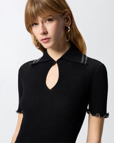 Gerippter Pullover mit Schmuckrändern -  | Pinko