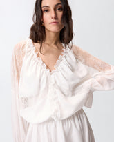 Mini dress with long sleeves and lace details -  | Pinko