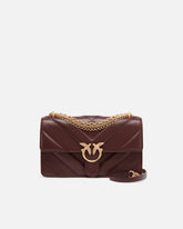 Love Bag One medium shoulder bag in chevron leather and nappa with triple chain -  | Pinko