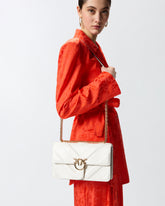 Mittlere Schultertasche Love Bag One aus Leder und Chevron-Nappaleder mit dreigliedriger Kette -  | Pinko