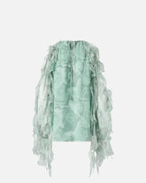 Silk blouse with rose print and open shoulders -  | Pinko