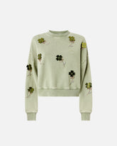 Sweatshirt with jewel flowers -  | Pinko
