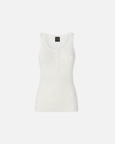 Ribbed sleeveless top with monogram -  | Pinko