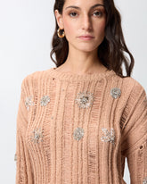 Openwork sweater with jewel details -  | Pinko