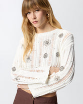 Perforierter Pullover mit Schmuckdetails -  | Pinko