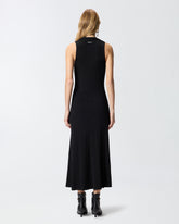 Long ribbed dress with bandana collar -  | Pinko