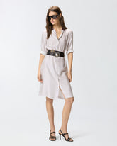 Midi shirt dress with tie print -  | Pinko